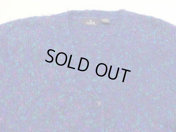 画像7: 90s OBR メリアス編み ショート丈 ミックスカラー モヘア ニット カーデ カーディガン (7)