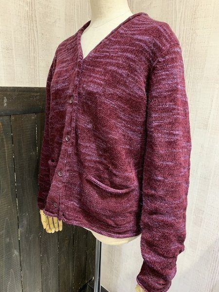 画像2: 90s EVAN PICONE ミックス ウール アクリル モヘア ショート丈 ニット カーディガン カーデ (2)