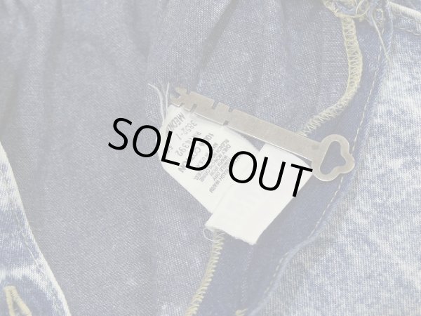 画像9: USA製 80s ビンテージ Vivaldi 前開き ケミカルウォッシュ デニム ロング フレア スカート (9)