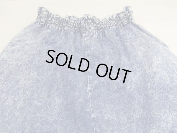 画像12: USA製 80s ビンテージ Vivaldi 前開き ケミカルウォッシュ デニム ロング フレア スカート (12)