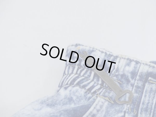 画像7: USA製 80s ビンテージ Vivaldi 前開き ケミカルウォッシュ デニム ロング フレア スカート (7)