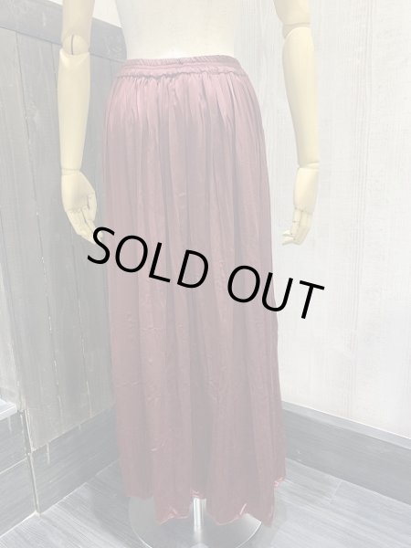 画像4: USA製 90s ビンテージ RIALTO プリーツ加工 ワインレッド ロング スカート  (4)