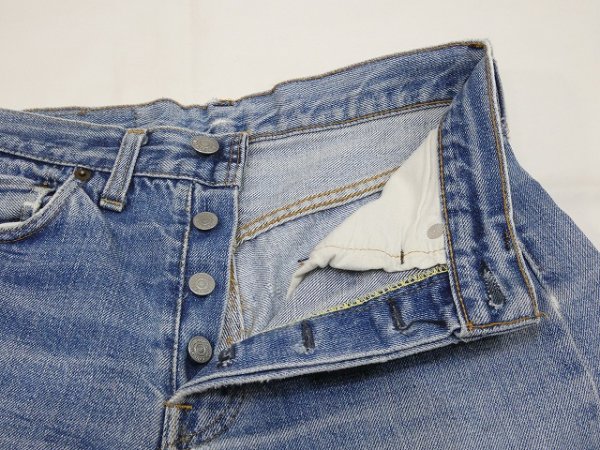 画像5: 70s ビンテージ Levi's 501 66 前期 シングルステッチ ヒッピー リメイク デニム スカート W27 (5)