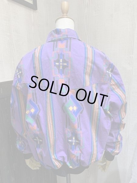 画像3: USA製 80s ビンテージ SAN DEE WESTERN WEAR INC. ネイティブ オルテガ デザイン プリント  ジャケット ブルゾン (3)