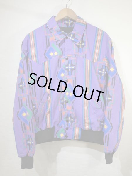 画像4: USA製 80s ビンテージ SAN DEE WESTERN WEAR INC. ネイティブ オルテガ デザイン プリント  ジャケット ブルゾン (4)