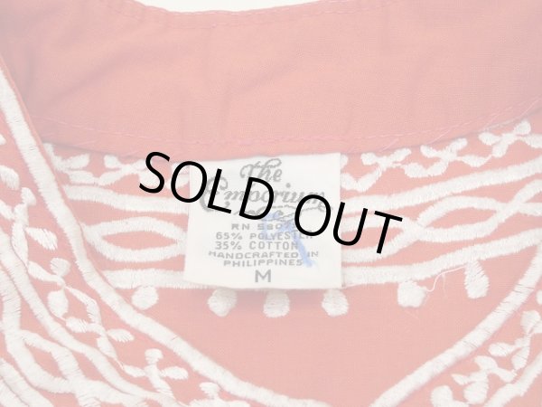 画像6: 70s ビンテージ The emporium バンドカラー オリエンタル エンブロイダリー 八分袖 刺繍 前開き チュニック  (6)