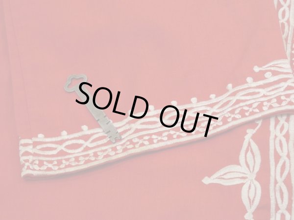 画像13: 70s ビンテージ The emporium バンドカラー オリエンタル エンブロイダリー 八分袖 刺繍 前開き チュニック  (13)