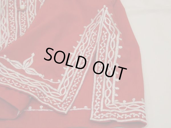 画像9: 70s ビンテージ The emporium バンドカラー オリエンタル エンブロイダリー 八分袖 刺繍 前開き チュニック  (9)