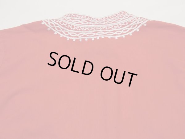 画像14: 70s ビンテージ The emporium バンドカラー オリエンタル エンブロイダリー 八分袖 刺繍 前開き チュニック  (14)