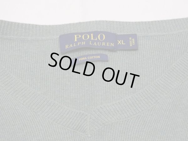 画像6: Polo Ralph Lauren ラルフローレン ポニー ワンポイント 刺繍 Vネック ピマ コットン ニット  (6)