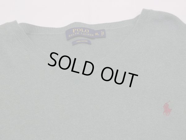 画像7: Polo Ralph Lauren ラルフローレン ポニー ワンポイント 刺繍 Vネック ピマ コットン ニット  (7)
