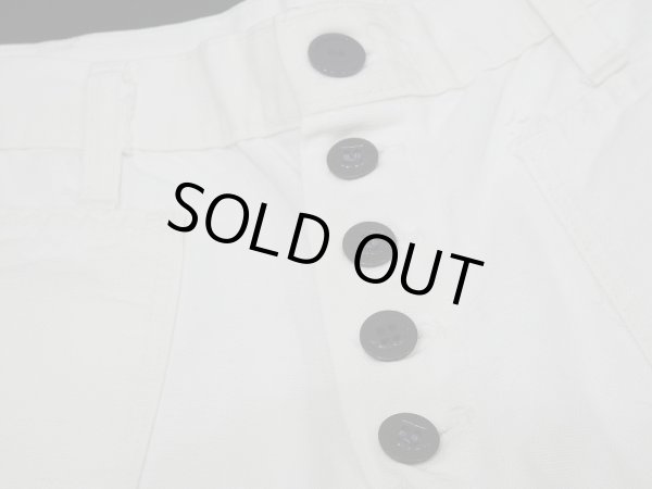 画像8: 70s ビンテージ 前ボタン フレア ベルボトム ホワイト デニム ヒップハング セーラー パンツ (8)