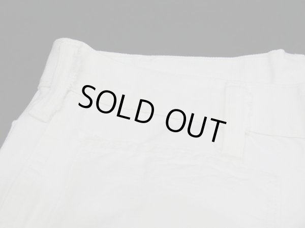 画像9: 70s ビンテージ 前ボタン フレア ベルボトム ホワイト デニム ヒップハング セーラー パンツ (9)