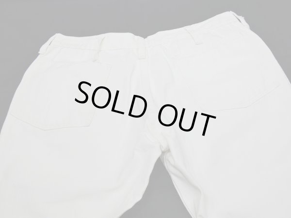 画像12: 70s ビンテージ 前ボタン フレア ベルボトム ホワイト デニム ヒップハング セーラー パンツ (12)