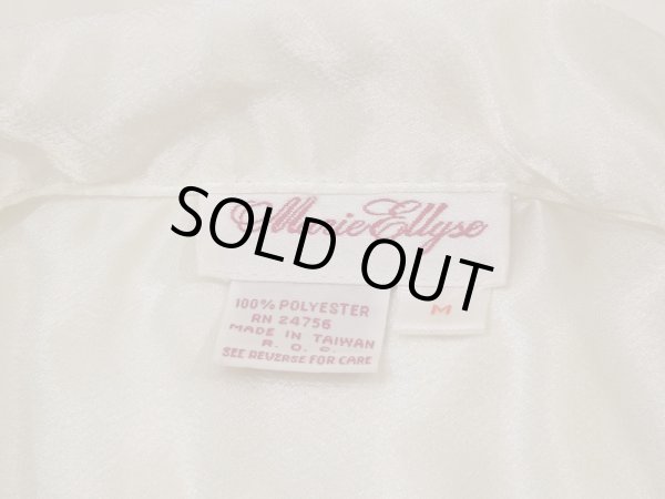 画像5: 80s 90s Manic Ellyse オープンカラー エンブレム 刺繍 パジャマ スリーピング シャツ ロング ブラウス (5)