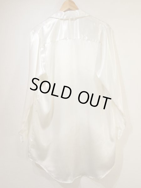 画像4: 80s 90s Manic Ellyse オープンカラー エンブレム 刺繍 パジャマ スリーピング シャツ ロング ブラウス (4)