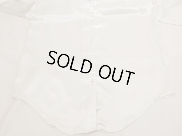 画像8: 80s 90s Manic Ellyse オープンカラー エンブレム 刺繍 パジャマ スリーピング シャツ ロング ブラウス (8)