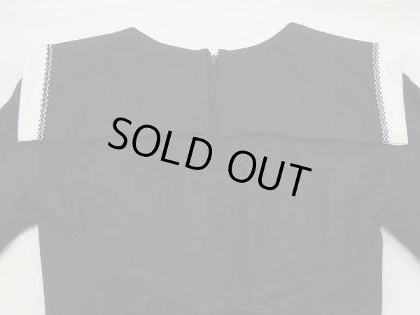 画像11: USA製 80s J.B.S セーラー カラー レイヤード デザイン ワンピース ドレス (11)