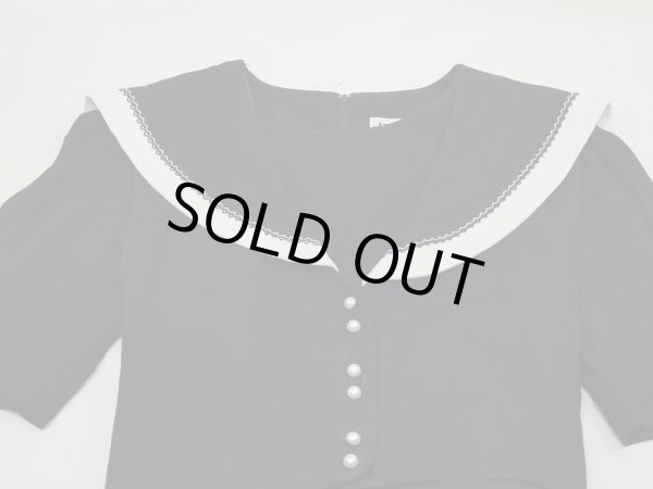 画像6: USA製 80s J.B.S セーラー カラー レイヤード デザイン ワンピース ドレス (6)