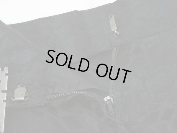 画像11: 80s ビンテージ クロコダイル風 オールオーバー 柄 プリント ブラック シルク タイト  スカート (11)