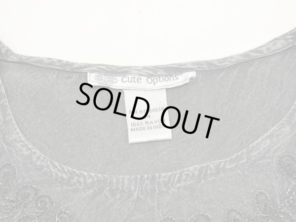 画像7: Cute Option 刺繍 エンブロイダリー 絞り染め インドレーヨン ノースリーブ ワンピース ドレス (7)