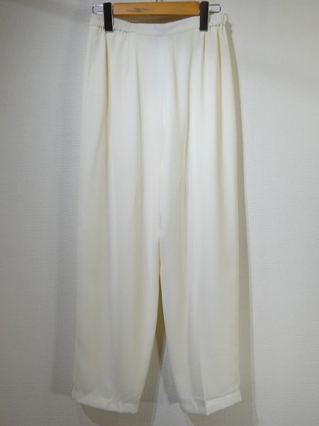 画像4: 90s Refaella ホワイト 白 タック入り テーパード スラックス イージーパンツ  (4)