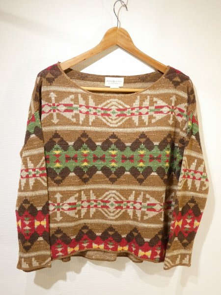 画像4: ラルフ ローレン DENIM&SUPPLY RALPH LAUREN  ネイティブ柄 ショート クロップド 丈 コットン ニット (4)