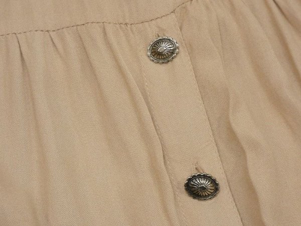 画像10: 90s CRAZY COWGIRL  コンチョボタン  ウエスト ゴム レーヨン ティアード ロング マキシ スカート (10)