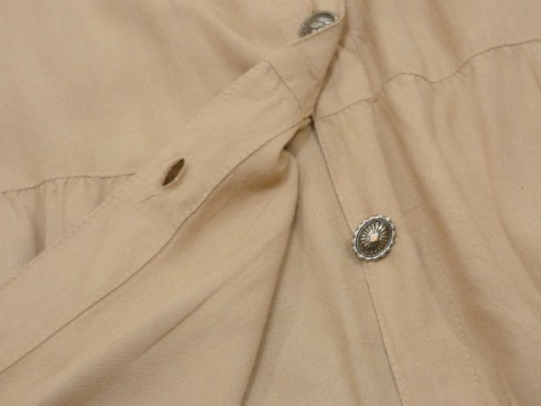 画像11: 90s CRAZY COWGIRL  コンチョボタン  ウエスト ゴム レーヨン ティアード ロング マキシ スカート (11)