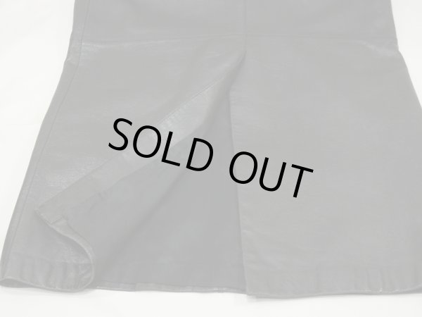 画像12: 90s COMPANY 切り替え ブラック レザーロング  タイト スカート  (12)