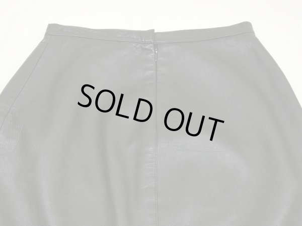 画像10: 90s COMPANY 切り替え ブラック レザーロング  タイト スカート  (10)