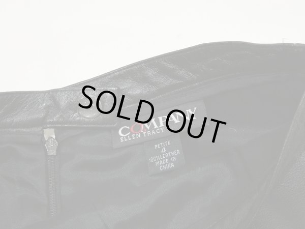 画像7: 90s COMPANY 切り替え ブラック レザーロング  タイト スカート  (7)