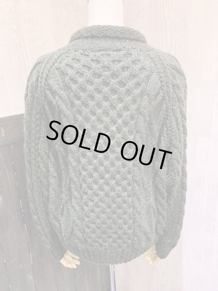 画像3: 80s 90s アイルランド製 Carraing Donn ミックスカラー アラン フィッシャーマン  ニット カーディガン セーター (3)