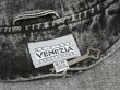 画像7: 80s ビンテージ VENEZIA ケミカル ウォッシュ ブラック デニム ロング コート テーラード ジャケット (7)