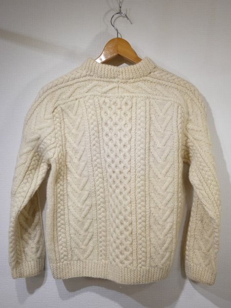 画像5: IRELAND製 60s 70s ビンテージ ROUND TOWER ケーブル編み アラン フィッシャーマン ニット セーター (5)