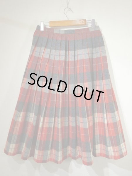 画像11: 50s ビンテージ UNKNOWN ダブルフェイス リバーシブル  タータンチェック ウール プリーツ スカート (11)