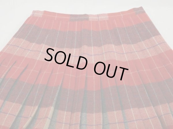 画像13: 50s ビンテージ UNKNOWN ダブルフェイス リバーシブル  タータンチェック ウール プリーツ スカート (13)