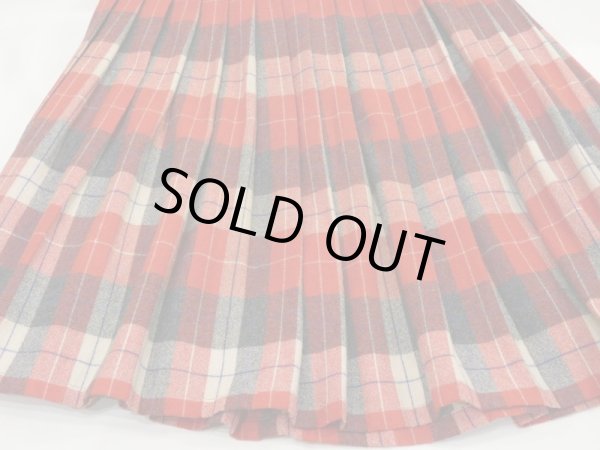 画像14: 50s ビンテージ UNKNOWN ダブルフェイス リバーシブル  タータンチェック ウール プリーツ スカート (14)