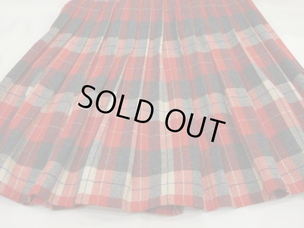 画像19: 50s ビンテージ UNKNOWN ダブルフェイス リバーシブル  タータンチェック ウール プリーツ スカート (19)