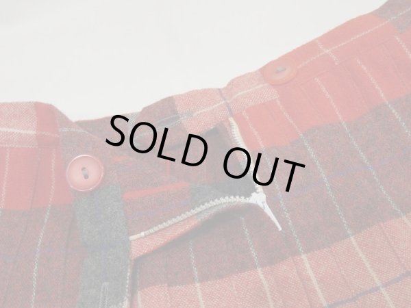 画像16: 50s ビンテージ UNKNOWN ダブルフェイス リバーシブル  タータンチェック ウール プリーツ スカート (16)