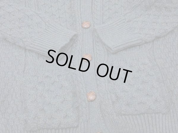 画像10: DEAD STOCK アイルランド製  aran crafts エメラルドグリーン ミックスカラー アラン フィッシャーマン  ニット カーディガン カーデ (10)