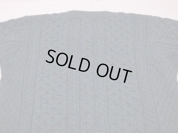 画像12: DEAD STOCK アイルランド製  aran crafts エメラルドグリーン ミックスカラー アラン フィッシャーマン  ニット カーディガン カーデ (12)