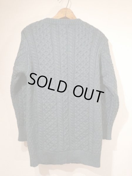 画像6: DEAD STOCK アイルランド製  aran crafts エメラルドグリーン ミックスカラー アラン フィッシャーマン  ニット カーディガン カーデ (6)