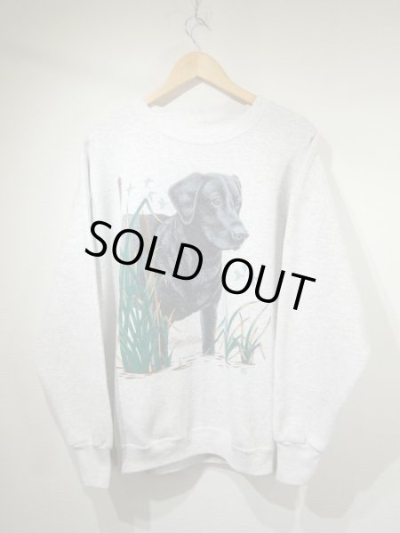 画像4: USA製 80s 90s ビンテージ UNKNOWN 動物 DOG 犬 ラブラドールレトリーバー プリント スウェット トレーナー (4)