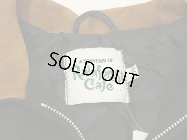 画像6: DEAD STOCK 90s Rain Forest Cafe スーベニア レザー  ウール バイカラー ジャケット スタジアム ジャンパー スタジャン (6)