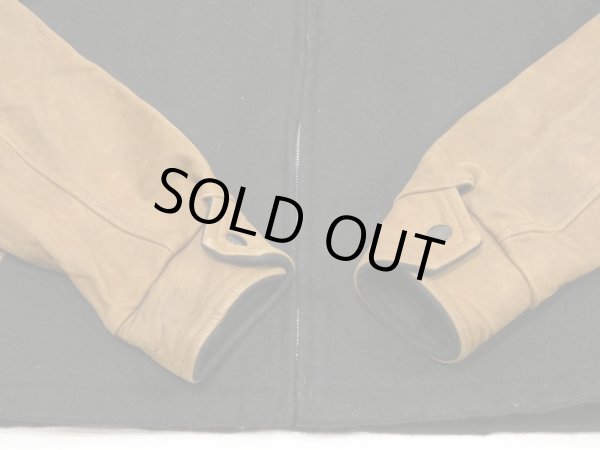 画像10: DEAD STOCK 90s Rain Forest Cafe スーベニア レザー  ウール バイカラー ジャケット スタジアム ジャンパー スタジャン (10)