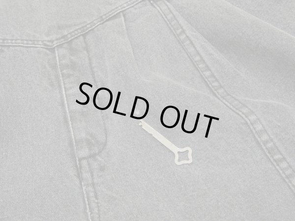 画像10: 80s 90s ビンテージ GUESS ツータック テーパード ブラック デニム オーバーオール サロペット (10)