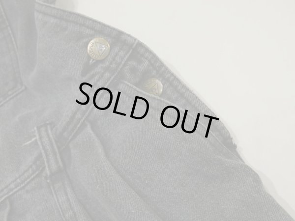 画像11: 80s 90s ビンテージ GUESS ツータック テーパード ブラック デニム オーバーオール サロペット (11)