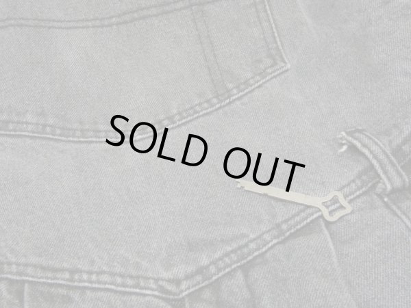 画像9: 80s 90s ビンテージ GUESS ツータック テーパード ブラック デニム オーバーオール サロペット (9)