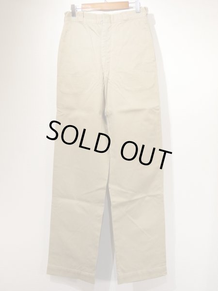 画像4: 60s 70s ビンテージ US ARMY COTTON KHAKI ミリタリー チノ トラウザーズ パンツ チノパン W29 (4)